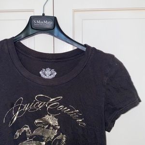 Juicy Couture Black T Shirt in SMALL